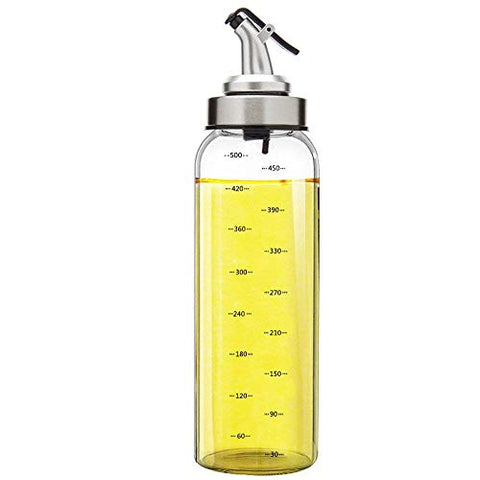 Femora Borosilicate Glass Oil Bottle Jar Dispenser (500ml)