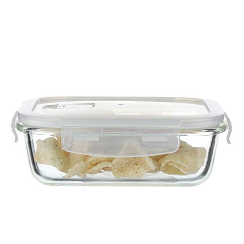 Femora Borosilicate Glass Lunch Box, Set of 2, Clear