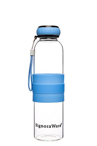 Signoraware Aqua Marine Glass Water Bottle, 550ml/24mm, Blue | SpreeIndia.com - India's First Website That Discovers Eco-Friendly Products