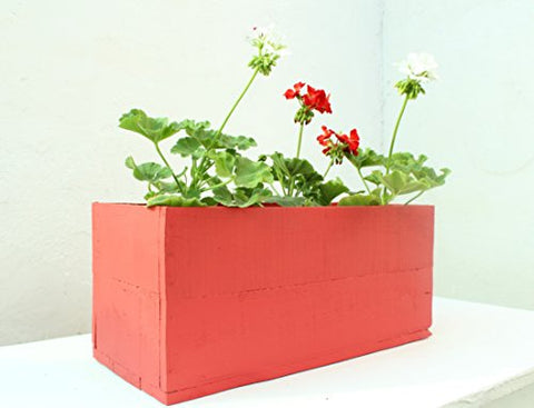 Green Gardenia Table Top Wooden Box Planter-Red | SpreeIndia.com - India's First Website That Discovers Eco-Friendly Products