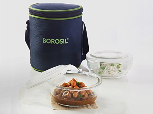 Borosil Glass Tiffin Set, 400ml, Set of 2, Clear | SpreeIndia.com - India's First Website That Discovers Eco-Friendly Products
