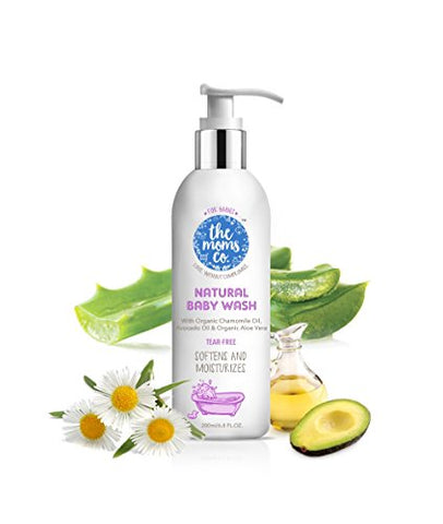 The Moms Co. Tear-Free Natural Baby Wash with Calendula, Avodado Oils and USDA-Certified Organic Oils Like Argan, Chamomile - 200ml