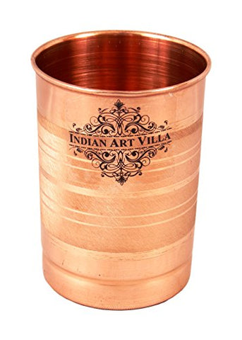 IndianArtVilla Copper Water Dispenser Storage Pot Matka With 2 Glass Tumbler, Serveware Set (3 Pieces) | SpreeIndia.com - India's First Website That Discovers Eco-Friendly Products