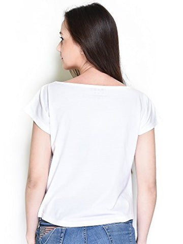 The Glu Affair Women's Cotton White Boat Neck Top, Large | SpreeIndia.com - India's First Website That Discovers Eco-Friendly Products