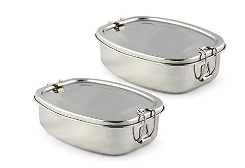 Kitchen Delli 100% Stainless Steel Lunch Box Set Of Two,Silver | SpreeIndia.com - India's First Website That Discovers Eco-Friendly Products