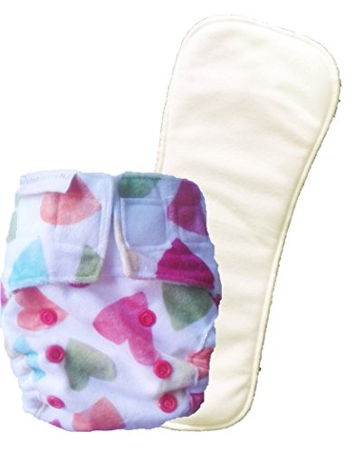 Superbottoms Newborn Cloth Diapers with 1 Dry Feel Soaker - Supersoft Baby Hearts