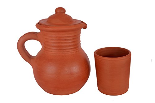 Earthen Handmade & Unglazed Water Jug + 1 Piece Glass | SpreeIndia.com - India's First Website That Discovers Eco-Friendly Products