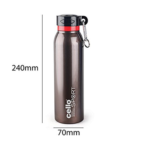 Cello Beatle Stainless Steel Sports Bottle, Brown | SpreeIndia.com - India's First Website That Discovers Eco-Friendly Products