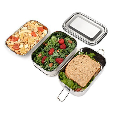 King International Stainless Steel Lunch Box | Food Grade Bento Lunch Box Rectangle School Tiffin Box | 2 Tier | SpreeIndia.com - India's First Website That Discovers Eco-Friendly Products