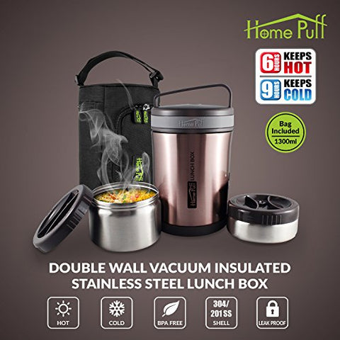 Double Wall Vacuum Insulated Stainless Steel Lunch Box