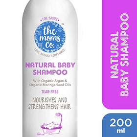 The Moms Co. Tear-Free Natural Baby Shampoo with USDA-Certified Organic Argan and Moringa Seed Oils - 200ml