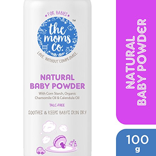 The Moms Co. Talc-Free Natural Baby Powder with Corn Starch, Chamomile Oil, Calendula Oil and USDA-Certified Organic Jojoba Oil - 100g