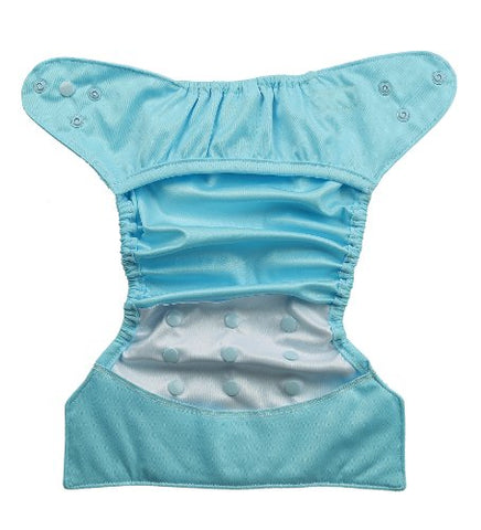 Bumberry Reusable Diaper Cover and 1 Natural Bamboo Cotton Insert (Baby Blue)